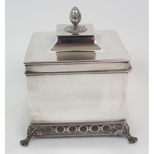 166 - A SILVER TEA CADDY