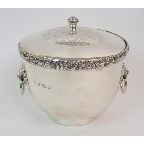 167 - A MODERN SILVER ICE PAIL AND COVER