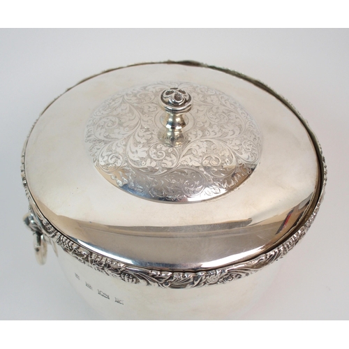 167 - A MODERN SILVER ICE PAIL AND COVER