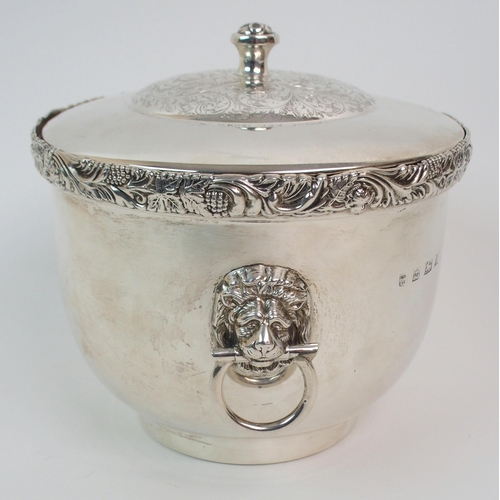 167 - A MODERN SILVER ICE PAIL AND COVER