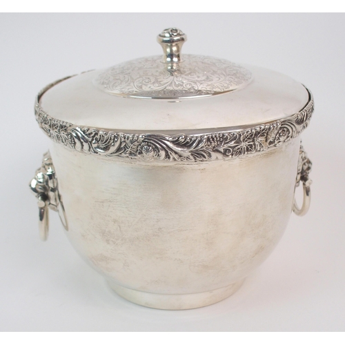 167 - A MODERN SILVER ICE PAIL AND COVER