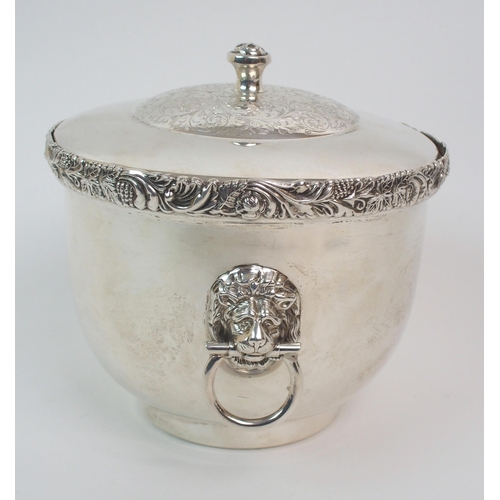 167 - A MODERN SILVER ICE PAIL AND COVER