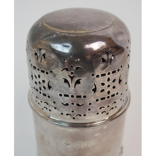 169 - A VICTORIAN SILVER SUGAR CASTOR