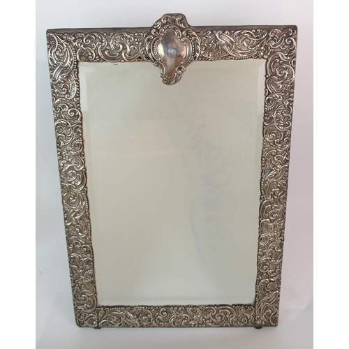 173 - AN EDWARDIAN SILVER MOUNTED EASEL MIRROR