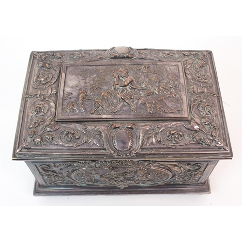 175 - A FRENCH SILVER PLATED CASKET