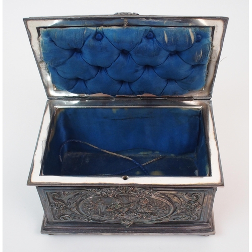 175 - A FRENCH SILVER PLATED CASKET