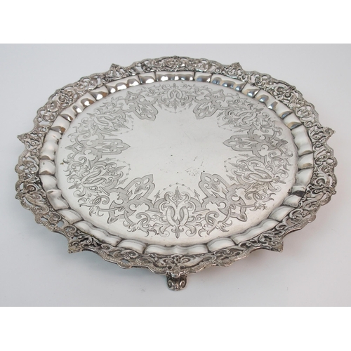 178 - A VICTORIAN SILVER SALVER