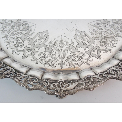 178 - A VICTORIAN SILVER SALVER