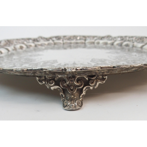 178 - A VICTORIAN SILVER SALVER