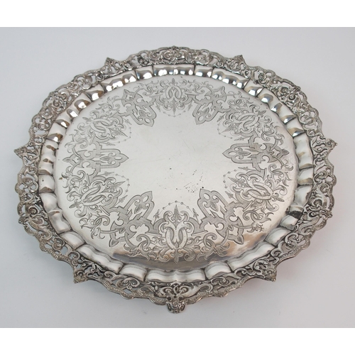 178 - A VICTORIAN SILVER SALVER