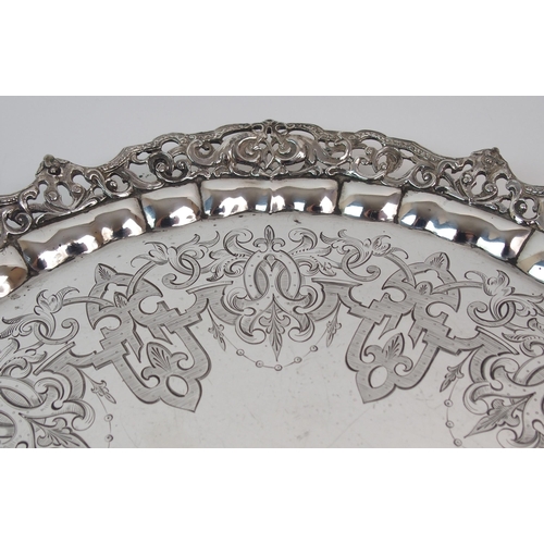 178 - A VICTORIAN SILVER SALVER