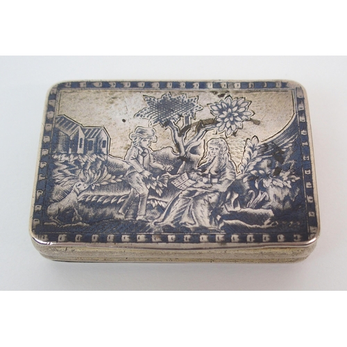 187 - A RUSSIAN SILVER NEILLO SNUFF BOX