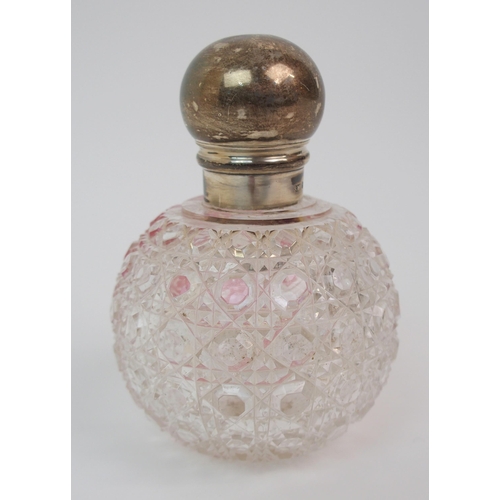 191 - A LATE 19TH CENTURY STUART & SONS CUT GLASS SCENT BOTTLE