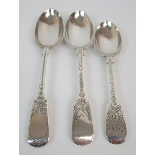 197 - A SILVER TABLESPOON BY JOSIAH WILLIAMS & CO