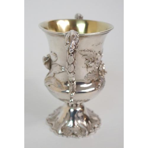 201 - A SILVER TWIN-HANDLED CUP