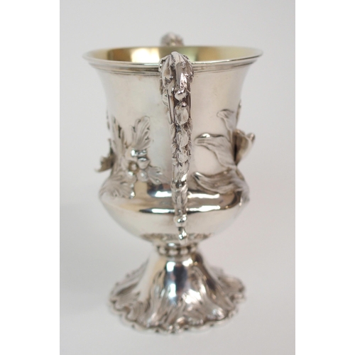 201 - A SILVER TWIN-HANDLED CUP