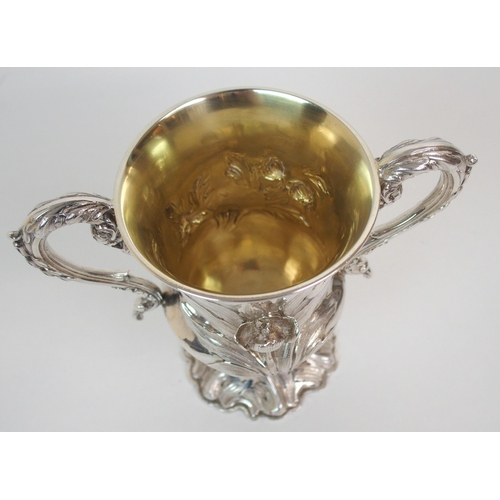 201 - A SILVER TWIN-HANDLED CUP