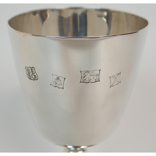 205 - A SILVER GOBLET