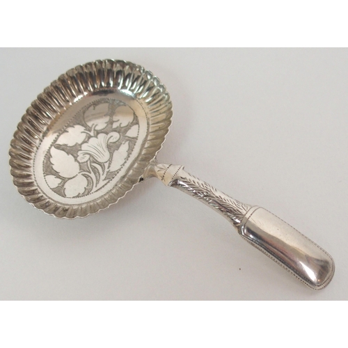 208 - A SILVER CADDY SPOON