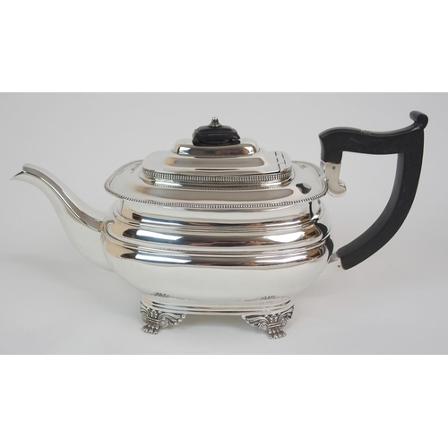 211 - A SILVER THREE-PIECE TEA SERVICE