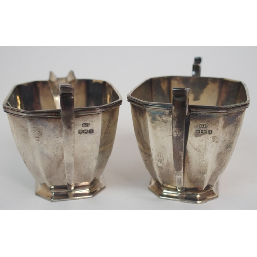 212 - A FOUR PIECE SILVER TEA SERVICE