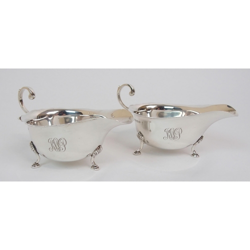 213 - A PAIR OF SILVER SAUCE BOATS