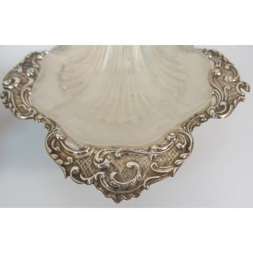 216 - A CASED PAIR OF SILVER BUTTER DISHES