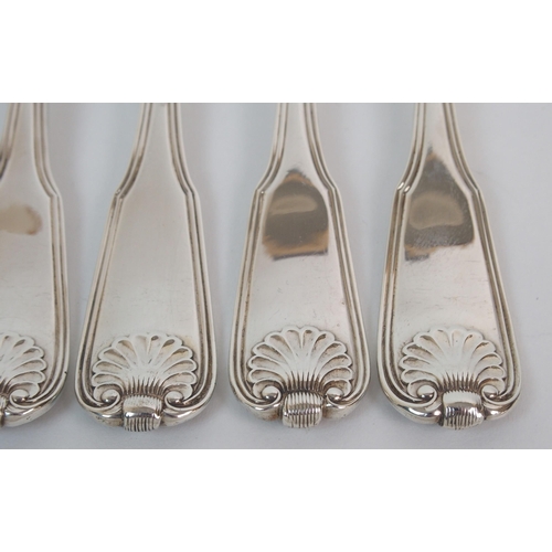 220 - A SET OF SIX SILVER DINNER FORKS