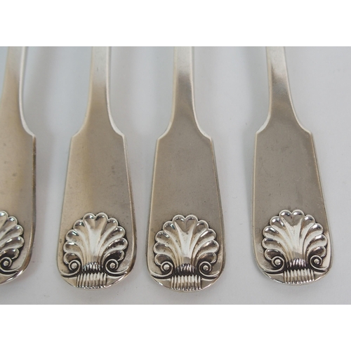 221 - A SET OF SIX SILVER DINNER FORKS