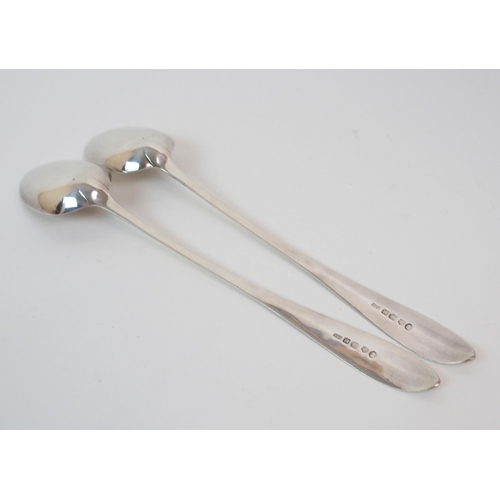 224 - A PAIR OF 18TH CENTURY SILVER BASTING SPOONS