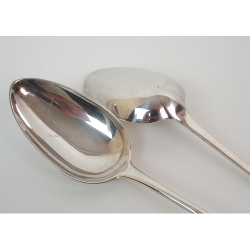 224 - A PAIR OF 18TH CENTURY SILVER BASTING SPOONS