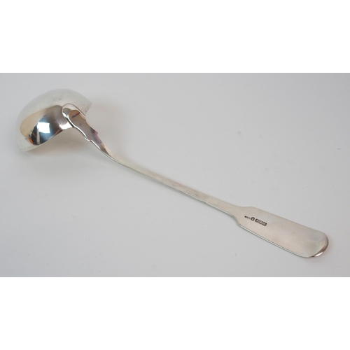 225 - A 19TH CENTURY SILVER SOUP LADLE