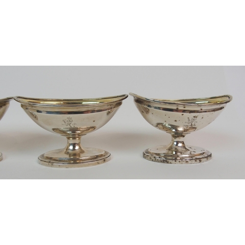 230 - A SET OF FOUR GEORGE III SILVER SALTS