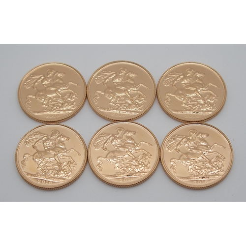 255 - SIX GOLD FULL SOVEREIGNS