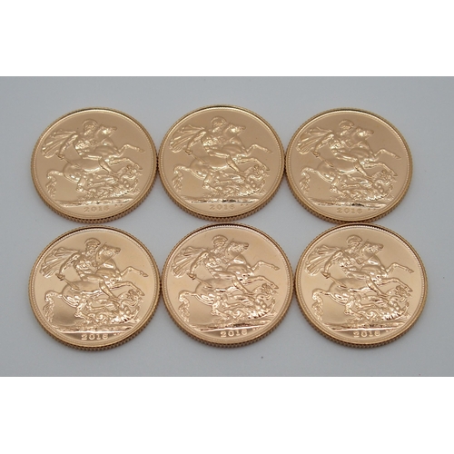 257 - SIX GOLD FULL SOVEREIGNS