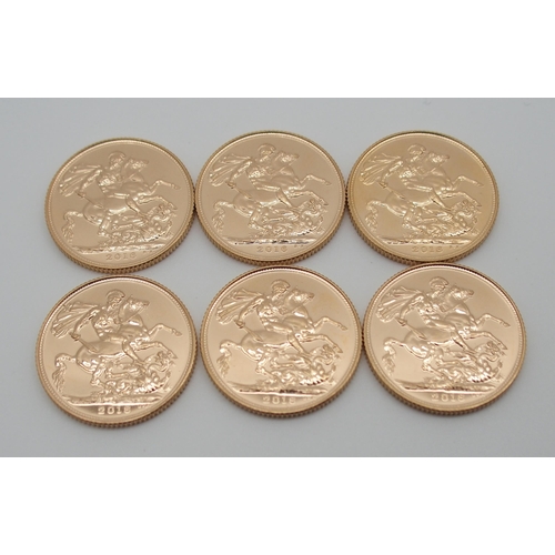 259 - SIX GOLD FULL SOVEREIGNS