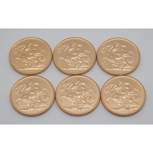 260 - SIX GOLD FULL SOVEREIGNS