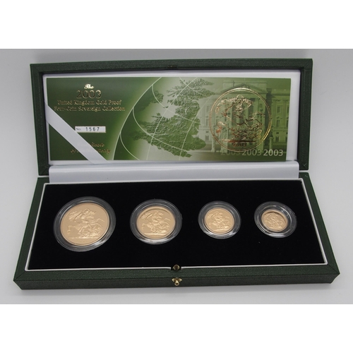 277 - A ROYAL MINT UNITED KINGDOM GOLD PROOF FOUR COIN SET  2003