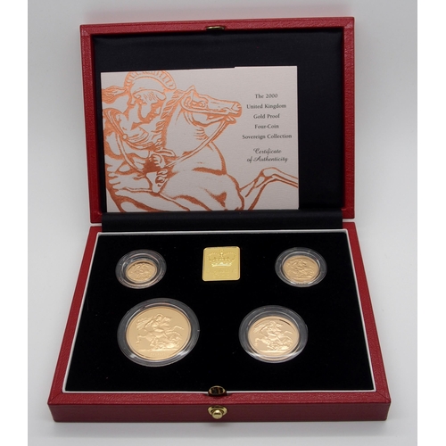 281 - A ROYAL MINT UNITED KINGDOM GOLD PROOF FOUR COIN SET  2000