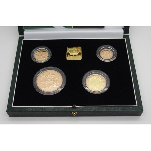 282 - A ROYAL MINT UNITED KINGDOM GOLD PROOF FOUR COIN SET  2001