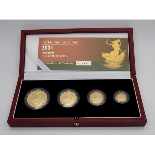 283 - A ROYAL MINT BRITANNIA GOLD PROOF FOUR COIN SET  2004