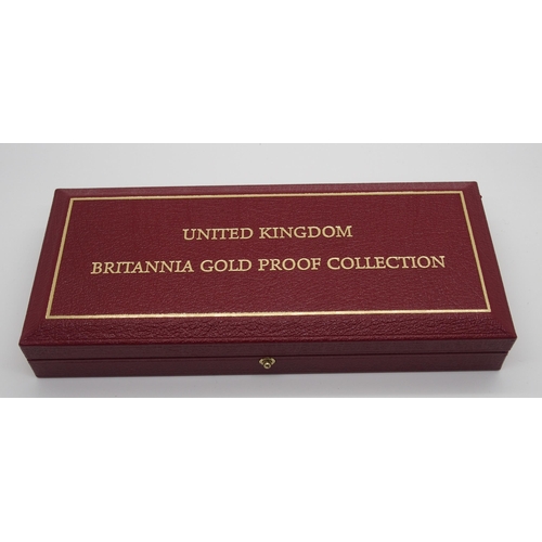 284 - A ROYAL MINT BRITANNIA GOLD PROOF FOUR COIN SET  2001