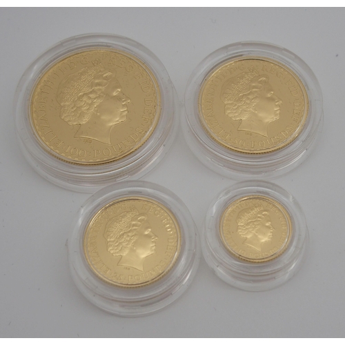 285 - A ROYAL MINT BRITANNIA GOLD PROOF FOUR COIN SET  2000