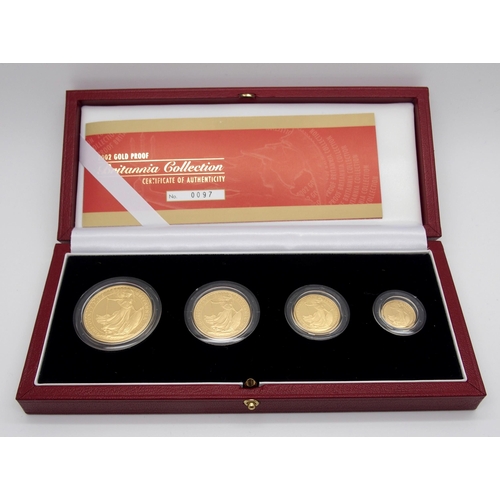 286 - A ROYAL MINT BRITANNIA GOLD PROOF FOUR COIN SET  2002