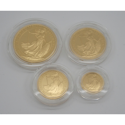 286 - A ROYAL MINT BRITANNIA GOLD PROOF FOUR COIN SET  2002