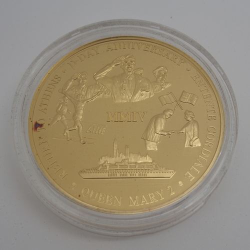 290 - A WESTMINSTER ST. GEORGE AND THE DRAGON ANNUAL HISTORY AND COMMEMORATIVE 5OZ 24G GOLD COIN 2004