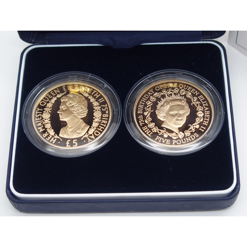 297 - A WESTMINSTER 2001 ALDERNEY AND GUERNSEY �5 GOLD PROOF TWO COIN SET