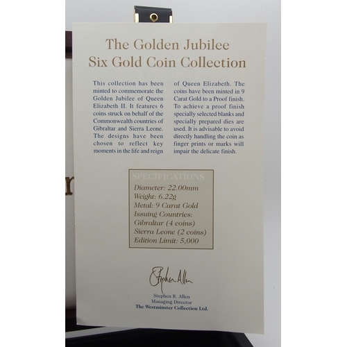 302 - A WESTMINSTER GOLDEN JUBILEE SIX GOLD COIN SET