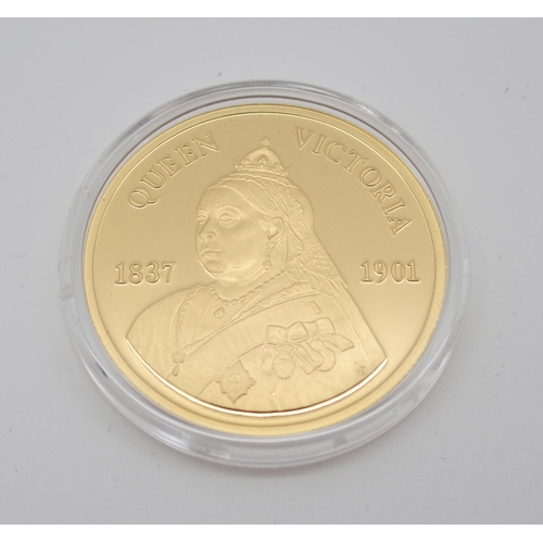 306 - A WESTMINSTER TURKS & CAICOS QUEEN VICTORIA GOLD PROOF 100 CROWNS COIN