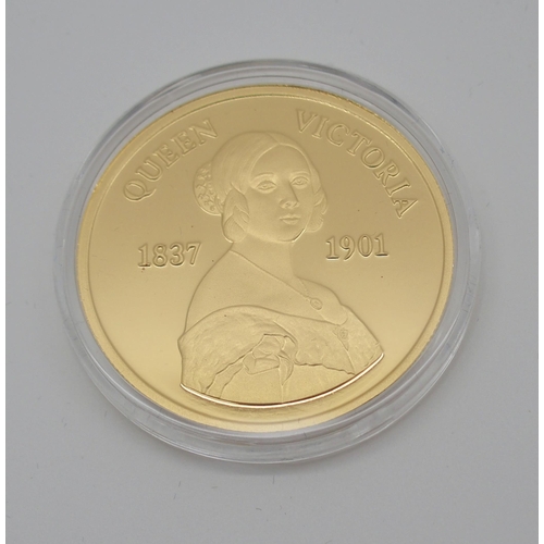 309 - A WESTMINSTER TURKS & CAICOS QUEEN VICTORIA GOLD PROOF 100 CROWNS COIN